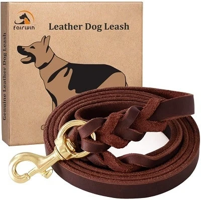 Fairwin Leather Dog Leash 6 Foot