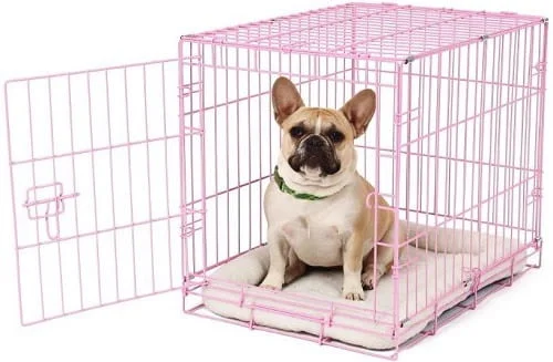 Carlson Pink Secure And Compact Single Door Metal Dog Crate