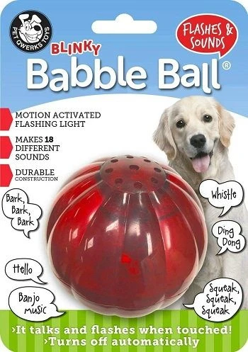 Pet Qwerks Blinky Babble Ball Flashing Dog Toy